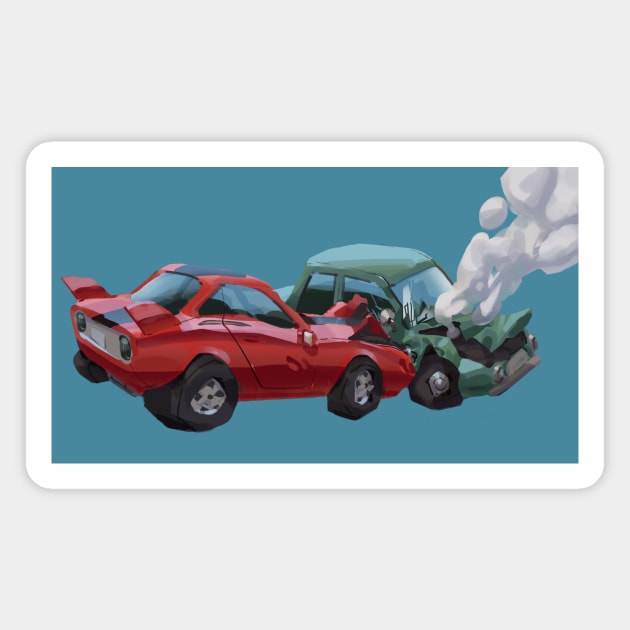 Car crash Magnet by Artrior